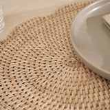 Kempsford Whitewash Rattan Scalloped Placemat | Pack of Two