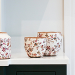 A set of two pretty floral print ceramic pots, perfect for Autumn