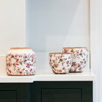 A set of two pretty floral print ceramic pots, perfect for Autumn