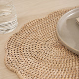 Kempsford Whitewash Rattan Scalloped Placemat | Pack of Two