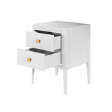 Ariana Bedside Table | White | Two Drawer