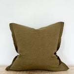 Frayed Edge Olive Green Cushion