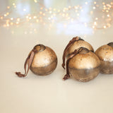 Gold Crackle Baubles | Set of Four