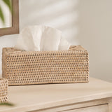 Kempsford Whitewash Rattan Tissue Box | Rectangle