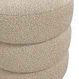 Studio CTH Macy Ottoman | Cream Boucle with Black Feet