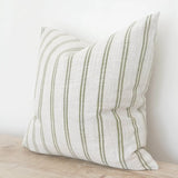 Olive Stripe Cushion | Complete with Feather Inner