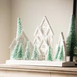 A stunning wooden decorative light up village.