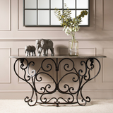 Castlecombe Iron and Stone Railing Console
