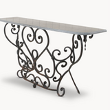 Castlecombe Iron and Stone Railing Console