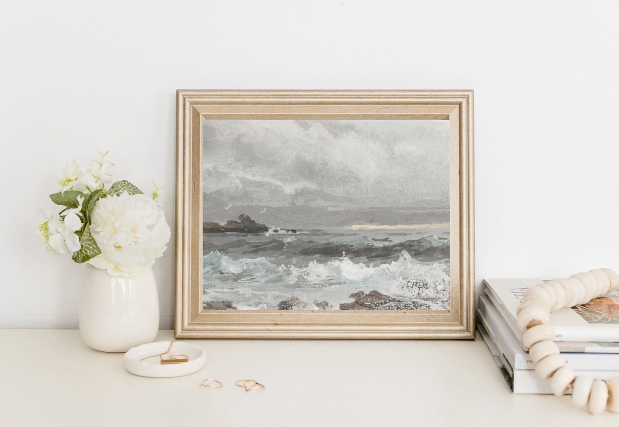 Print of coastal landscape