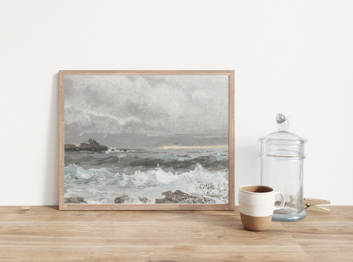 Print of coastal landscape