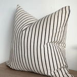 Navy stripe Cushion, complete with a feather inner