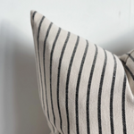 Navy stripe Cushion, complete with a feather inner