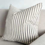 Navy stripe Cushion, complete with a feather inner