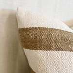 Olive wide stripe cushion cover