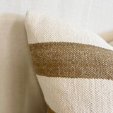 Olive wide stripe cushion cover