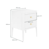 Ariana Bedside Table | White | Two Drawer