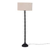 Black Turned Floor Lamp with White Shade