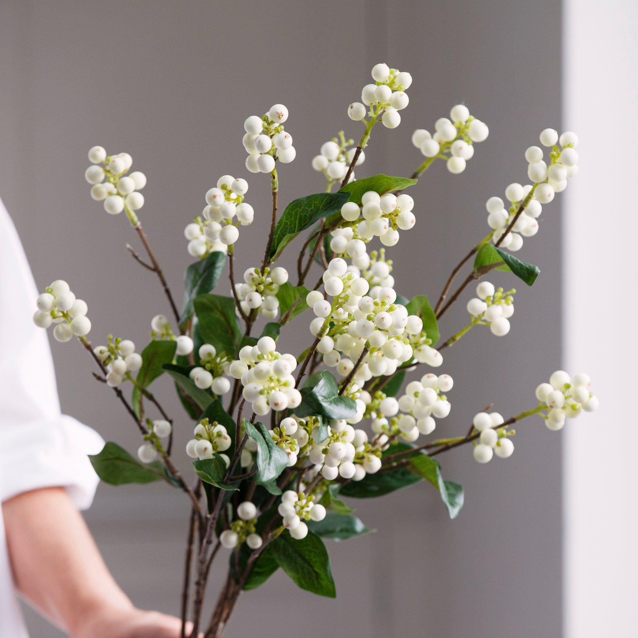 spray of faux snow berries