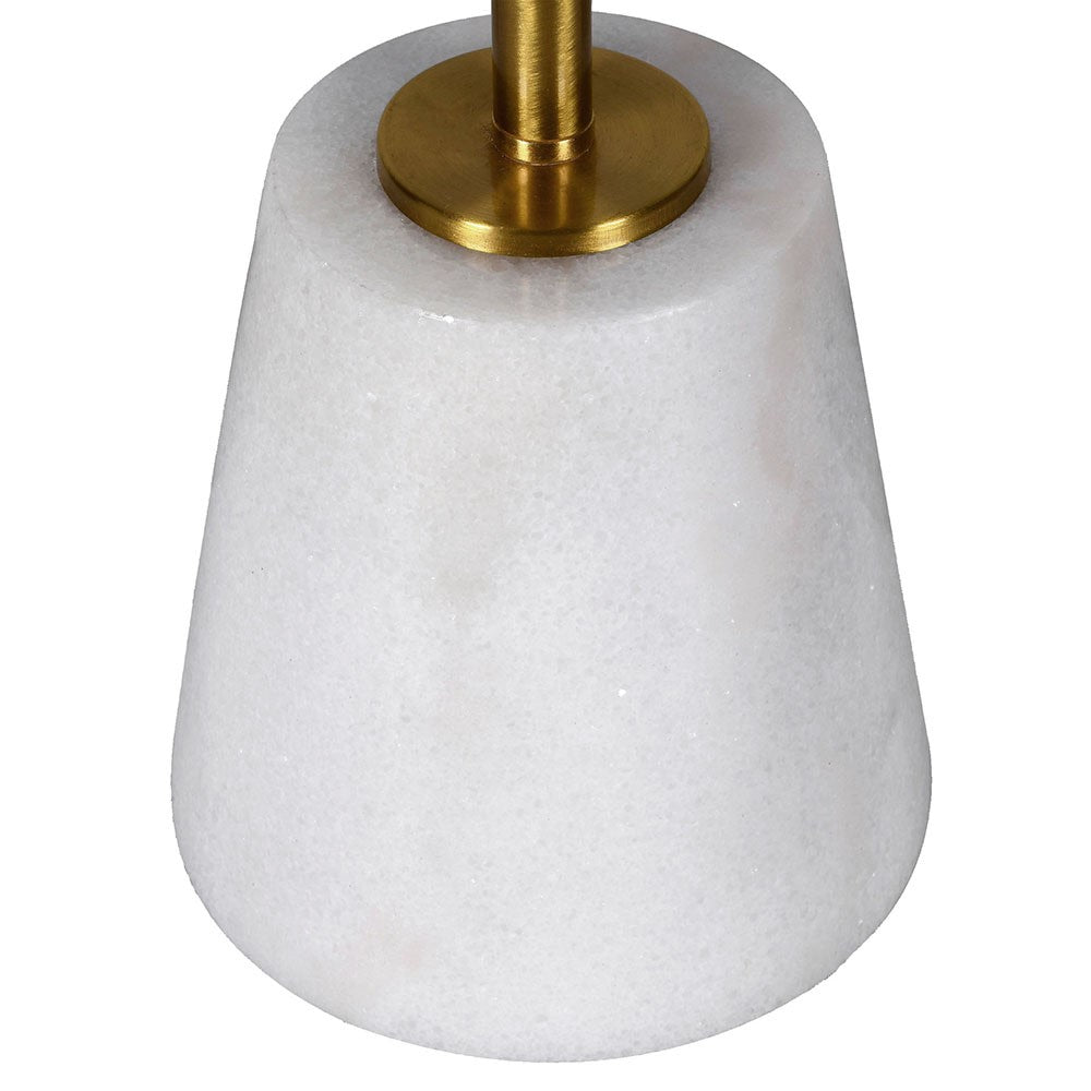 Marble table lamp with a brass stem